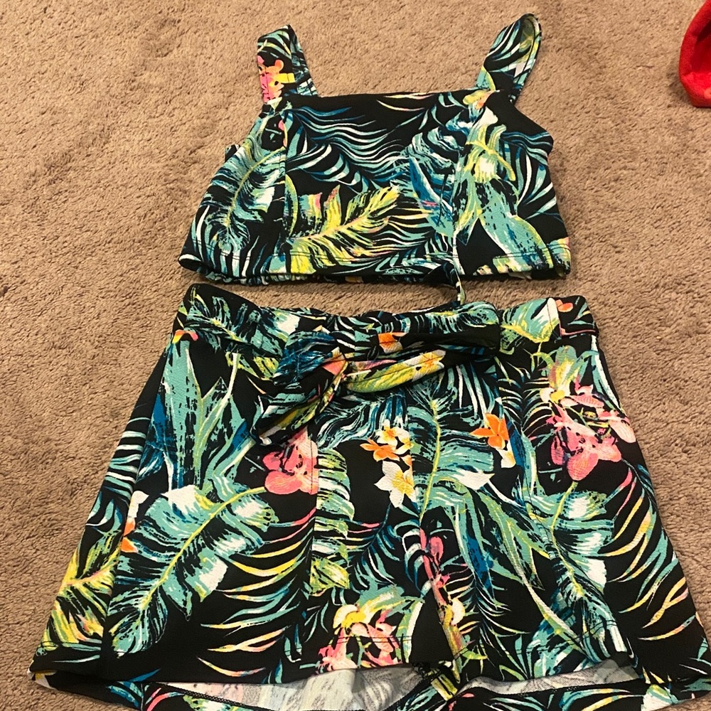 Tropical Print Kids Two-Piece Set